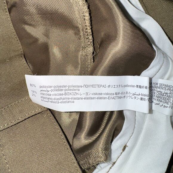 ZARA NEW WOMAN HIGHWAIST WIDE-LEG PLEATED TROUSERS PANT Green XL - Picture 4 of 4